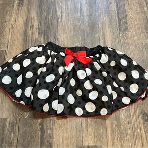 Disney Girls Polka Dot Red Bow Minnie Mouse Bottom Skirt Stretch Elastic Waist 4